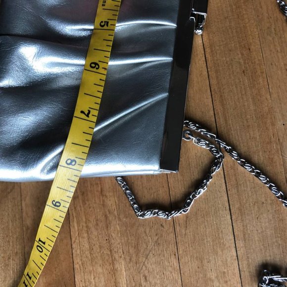 Jessica McClintock Purse Silver  Clutch - Picture 10 of 11